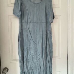 Papa (Vancouver) Casual Blue Denim Dress with Pockets